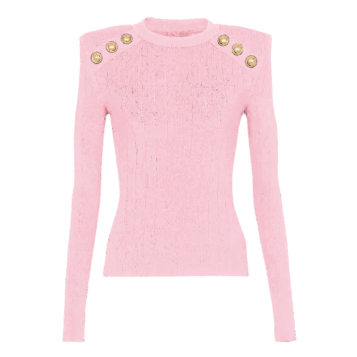 Spring And Autumn Classic Versatile Wool Blend Knitted Base Black Crew Neck Women's Sweater