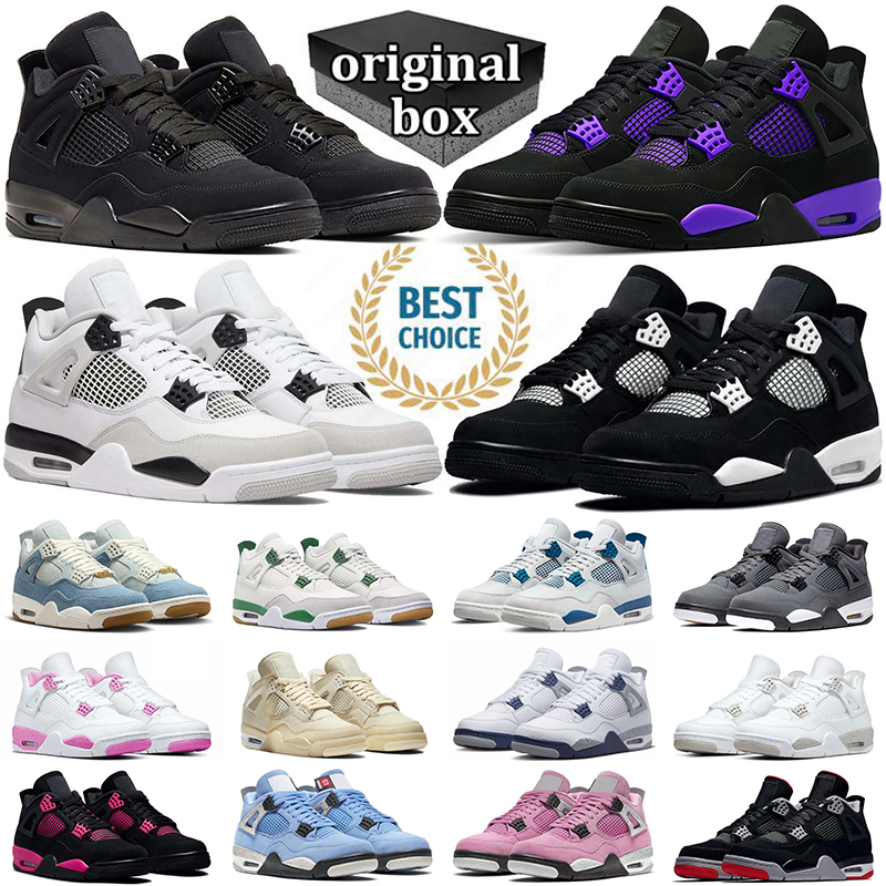 Free Shpping Designer shoes 4 Basketball Shoes for j4 Men Women 4s Military Black Cat Purple White Thunder Seafoam Bred Orchid Outdoor Sports Mens Trainers Sneakers