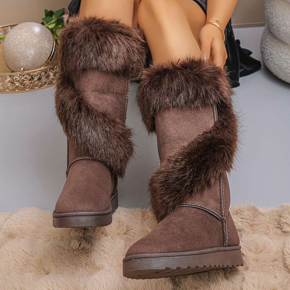 Knee-High Slip-On Closure, Soft Fabric Upper Cushioned Insole Cold Weather, Everyday Formal Events Easy-Clean Indoor/Outdoor Shoes - Perfect For Moms,