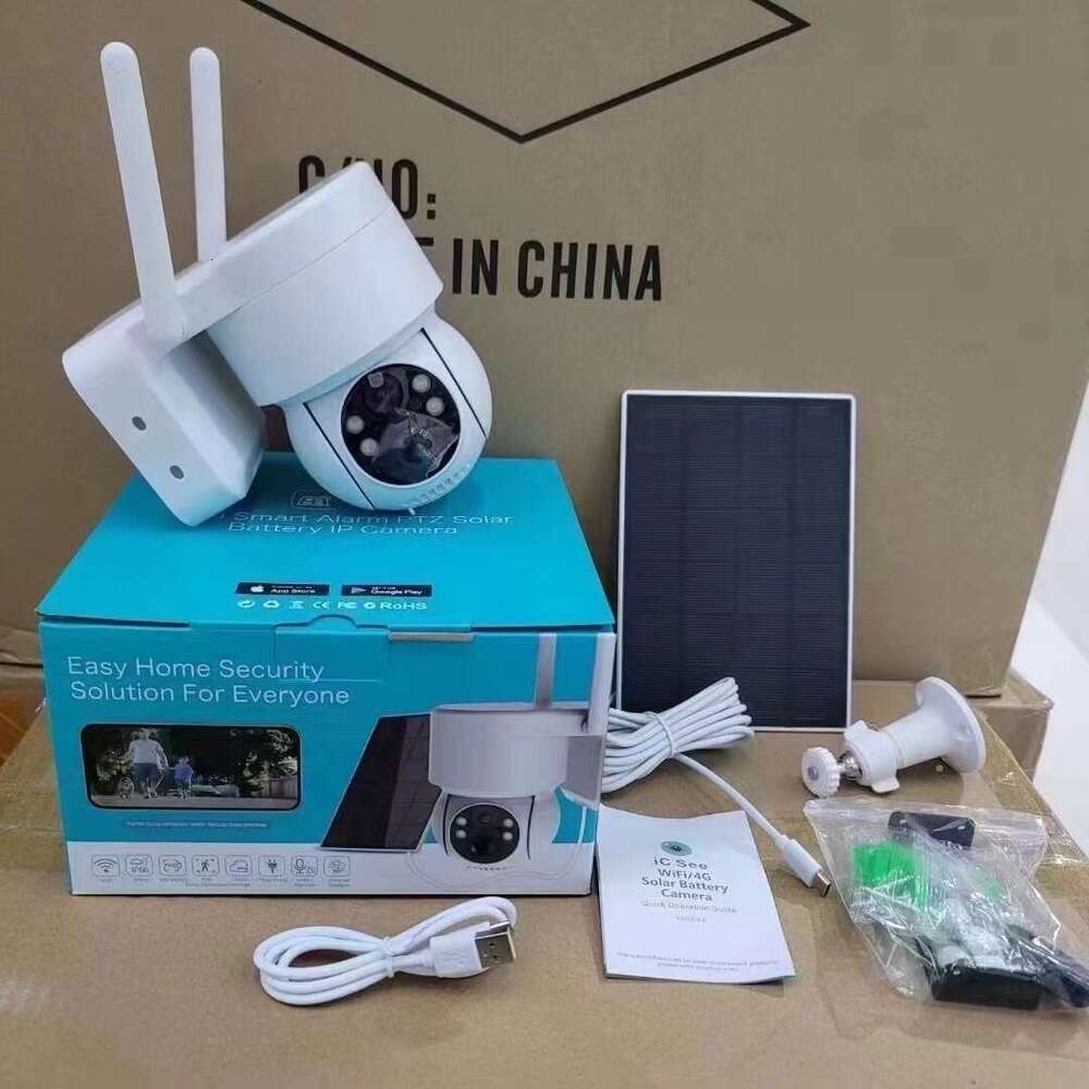 4MP Solar Wireless WiFi ICSEE Battery Charging Camera Color Night Vision