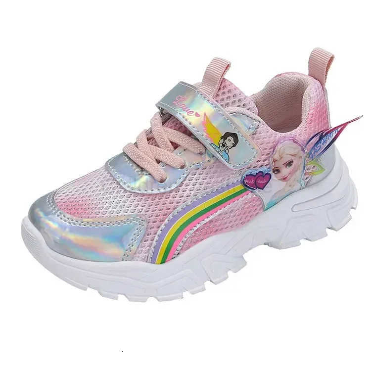 Disney Spring Summer 2023 New Pink Net Cloth Breathable Casual Sports Comfortable Childrens Korean Style Shoes Backstock H251022