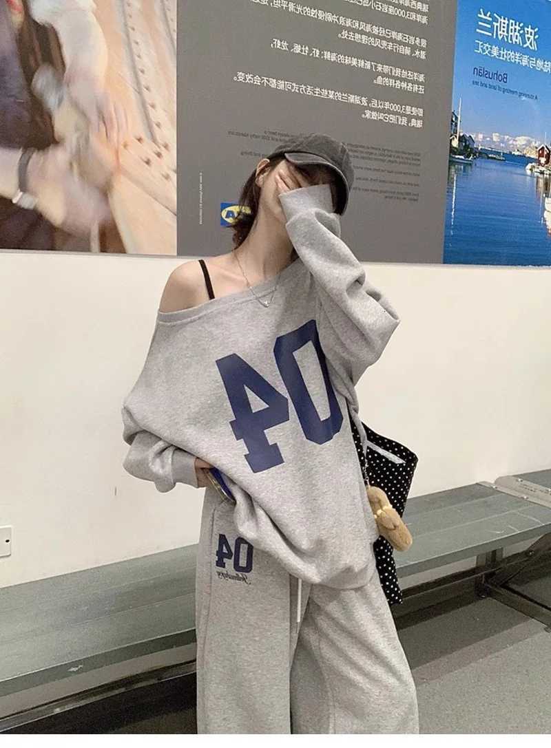 Letter Fashion Color Retro Sports Pants for Women in Spring Summer High Waisted and Drooping Casual Pants Loose Pants VersatileT251022