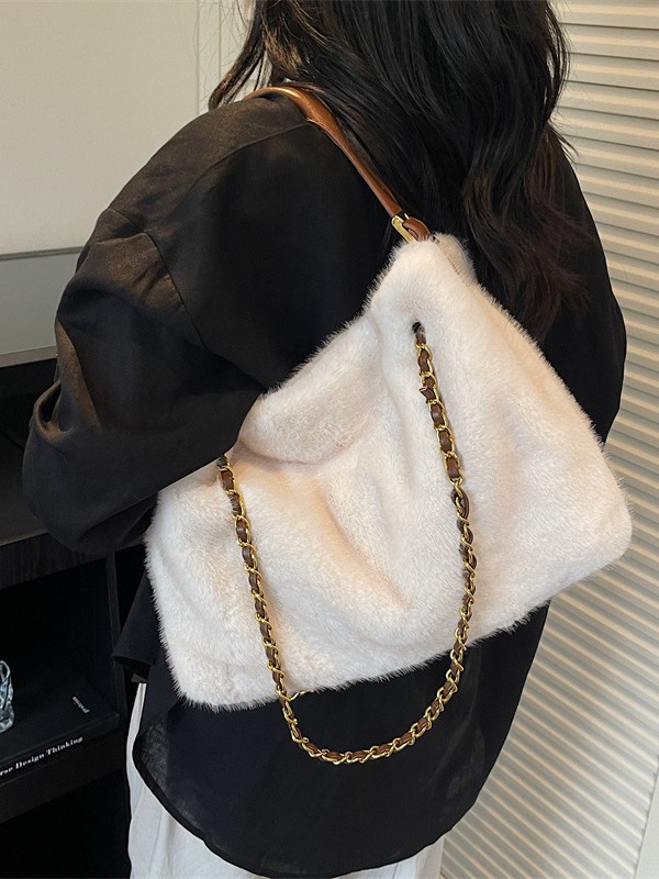 Maomaobao new Autumn and Winter Imitation Rabbit Fur Handbag Trendy Fashionable Versatile Chain Shoulder Crossbody Bag