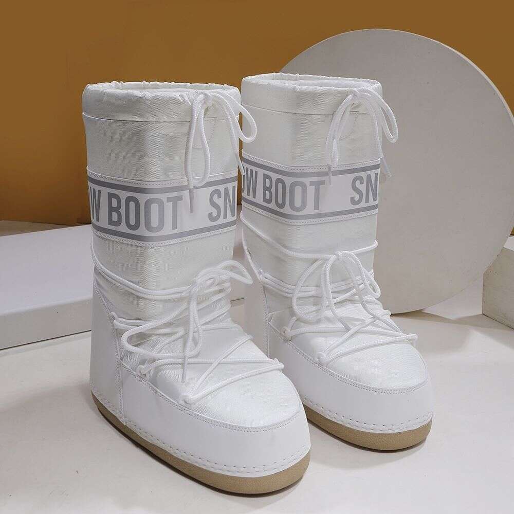 2025 Same Style Moon Ugly Cute Winter Skiing Round Toe High Tube Anti-Slip Snow Fashion Lightweight Thickened Space Boots