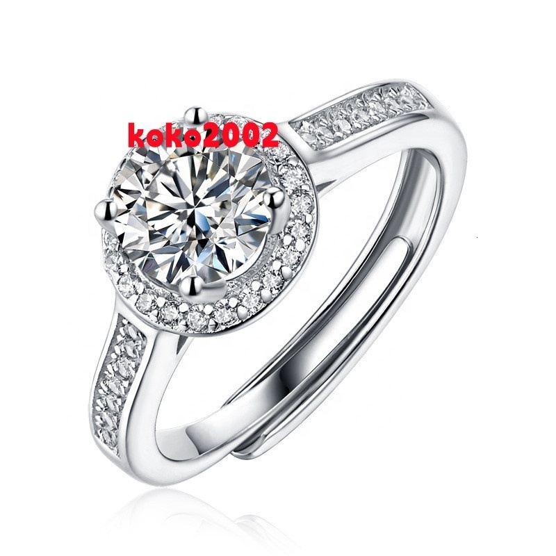 Fashion Custom Moissanite Rings Wedding Jewelry 925 Sterling Silver Women Engagement Ring