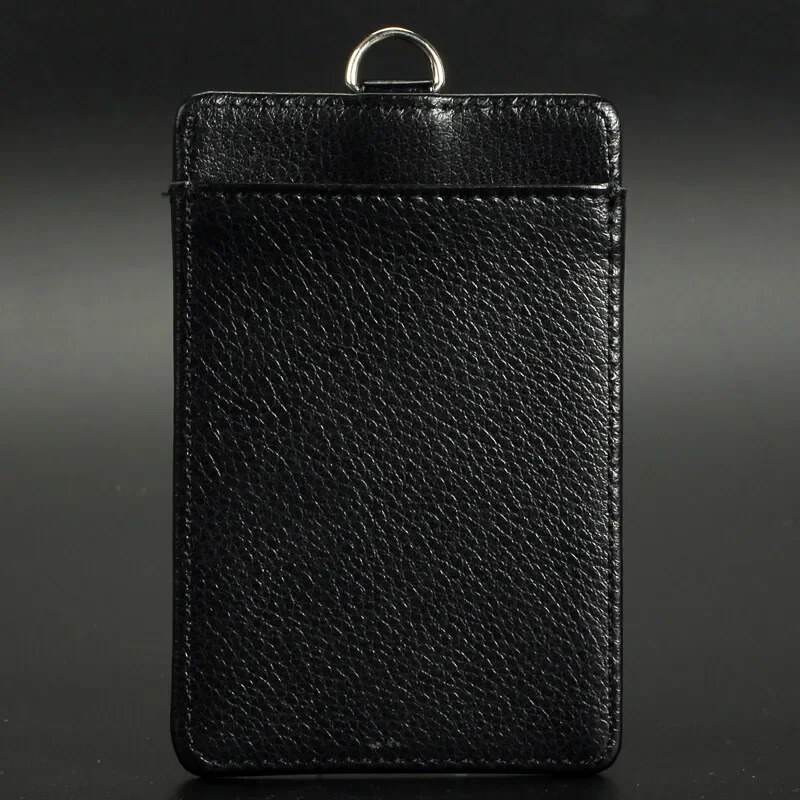 ID Holders Bank Credit Card Holder Unisex Genuine Leather Card Case Business Working Id Badge Name Tag Covers with Lanyard 251023