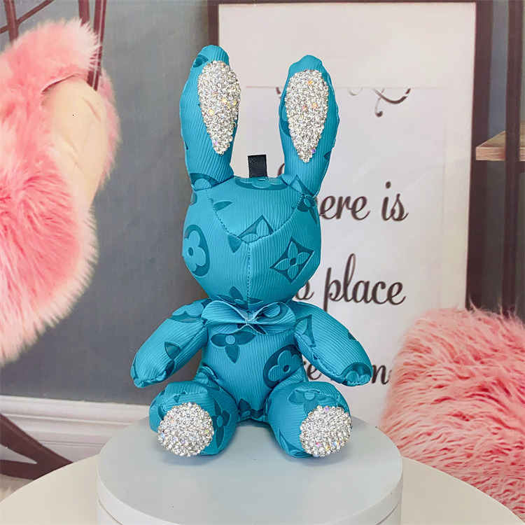 Creative New Handmade Diamond-Studded Rabbit Pendant Cute Car Keychain Couple Bag Charm ddmytues