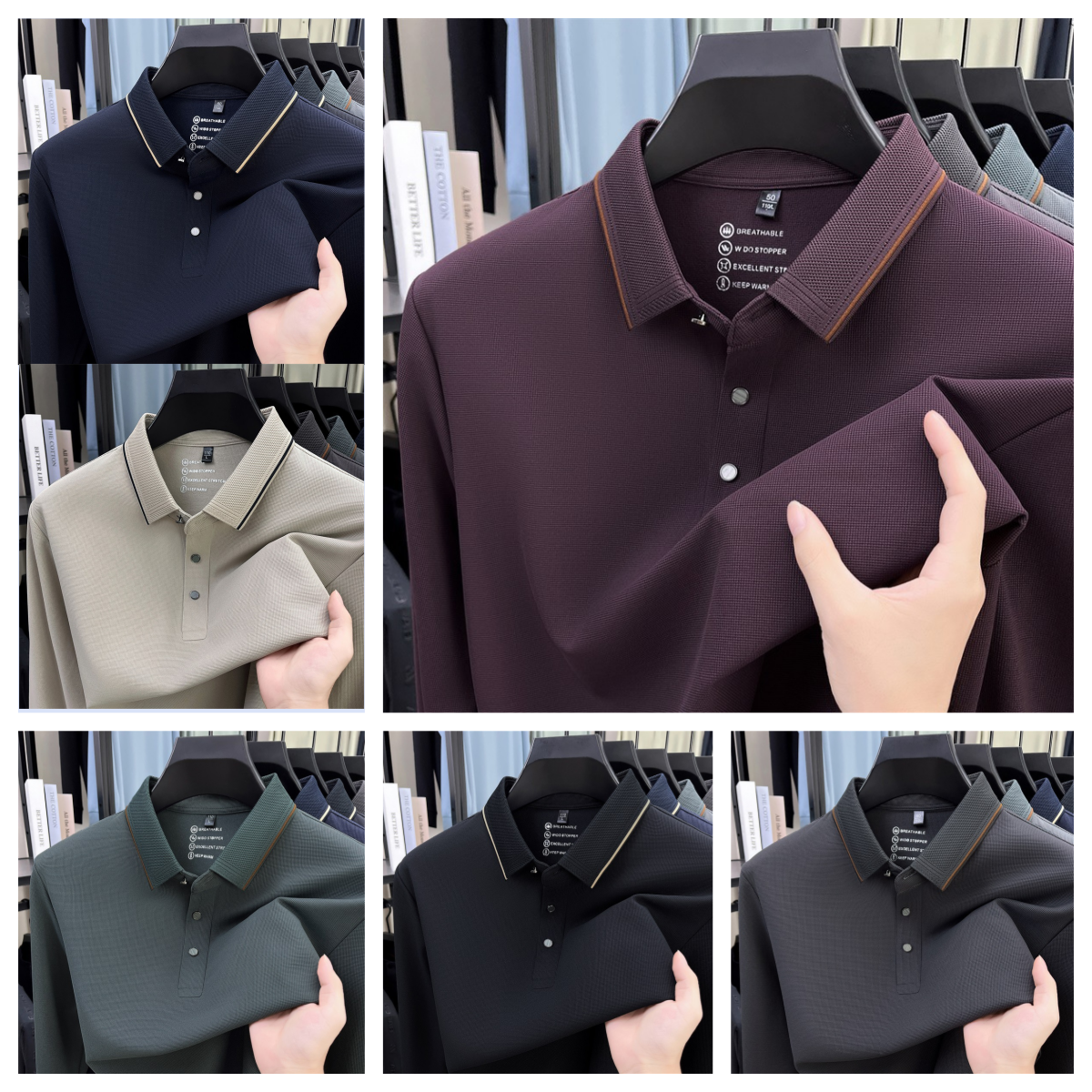 Men's Polos Long Sleeved T-shirt Shirt Luxurious Design Solid Color Business Daily High Quality Collar Polo 2025 Spring Autumn Casual Wear Horse Logo