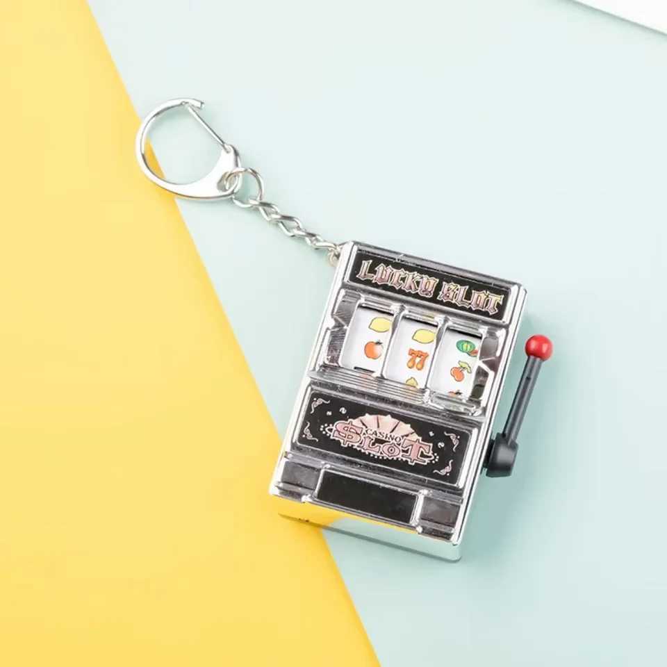 Simple Fashion Trend Keychain Toy Fruit Machine Slot Machine Keychain Personalized Creative Car Pendant Key Ring GiftAccessories J251121