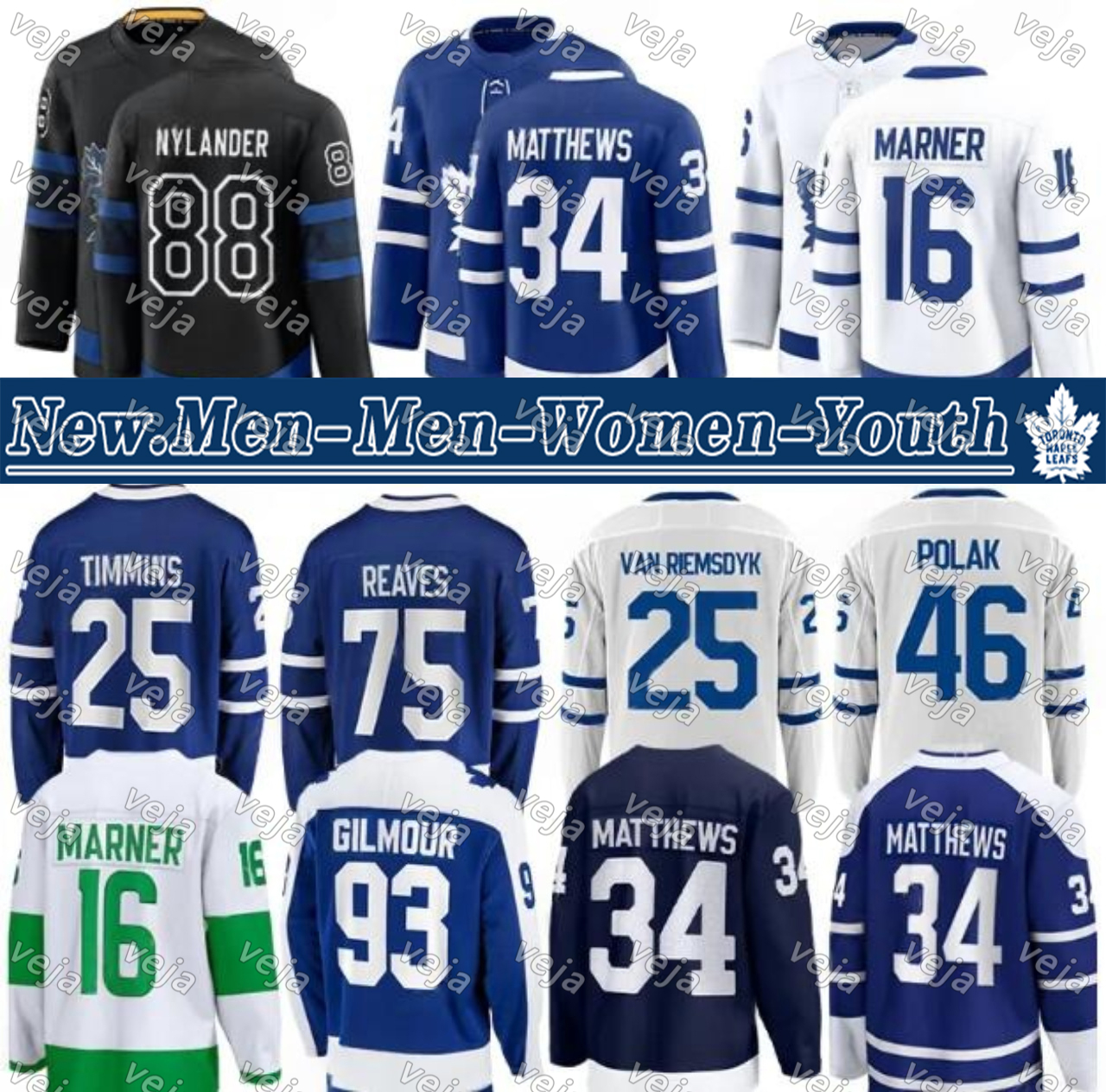 #88 William Nylander jersey #34 Austonn matthewss #16 Mitchell Marner Jersey Maple Leafs jersey Max Domi Mitch Marner Bobby McMann Oliver Ekman-Larsson Hockey Jerseys