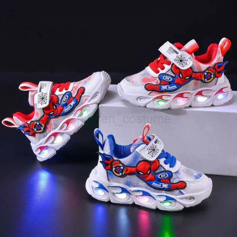 Disney Fashion Spiderman Baby Boys SpringAutumn Lighted Trendy Kids Boy Sports Casual Childrens Sneakers H251022