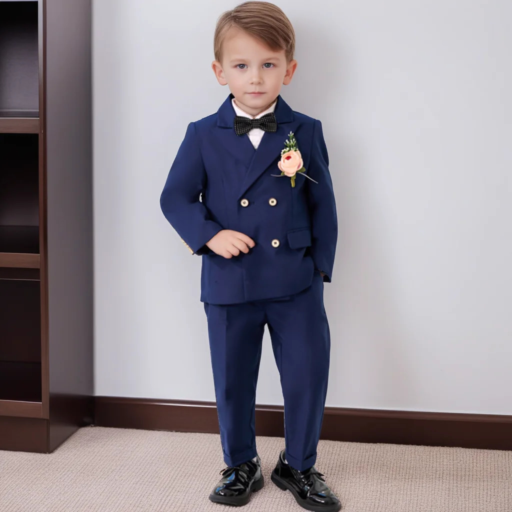 Boys Wedding Suits Fashion Double Breasted Black Formal Child Piano Performance Outfits 212 Y Toddler Birthday Party Blazer Set 251021