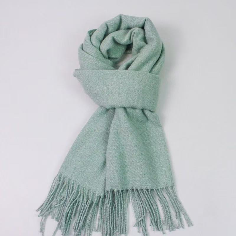 T2112 Winter warm cashmere scarf ladies fashion solid color tassel shawl thick versatile