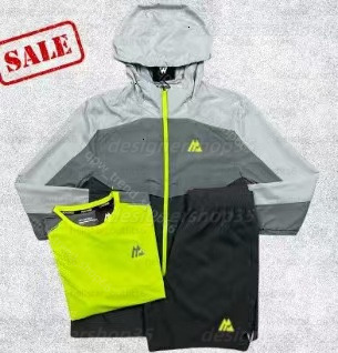 Top quality Polyester styles tech 3-piece set Mens monterex tracksuit sports fiess suits running shirts shorts quick dry sportswear gym t-shirt sweatpants Set
