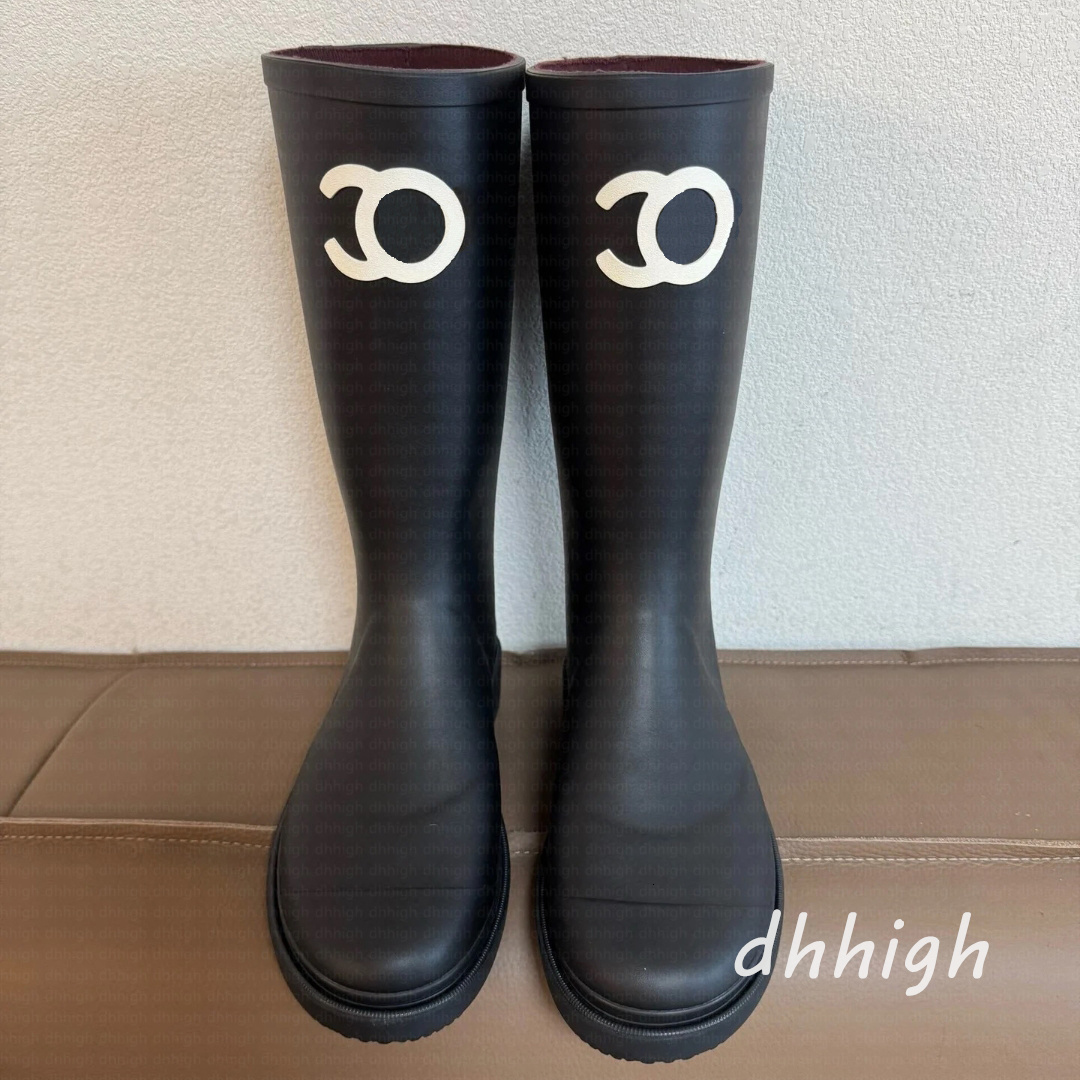 Designer Boots Square Toe Womens Rain Boots Thick Heel Thick Sole Ankle Booist Excellent Quality Winter Women Rubber Boot