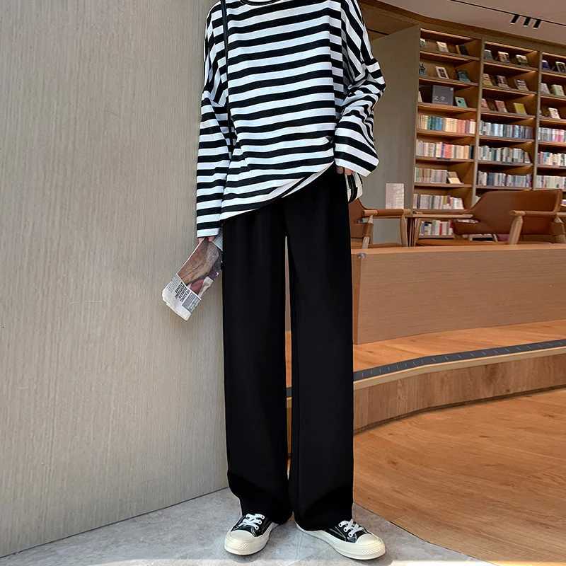 Women Wide Leg Pants Spring Autumn Casual Straight OL Style Loose Suits Pant Female Solid Size S4XL Long TrousersT251022