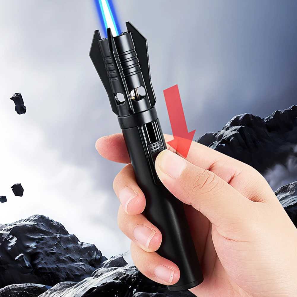 Creative Compact Portable Handheld Gun Lighter Transparent Visual Gas Window Mini Torch Outdoor Lightweight Carrying C251022