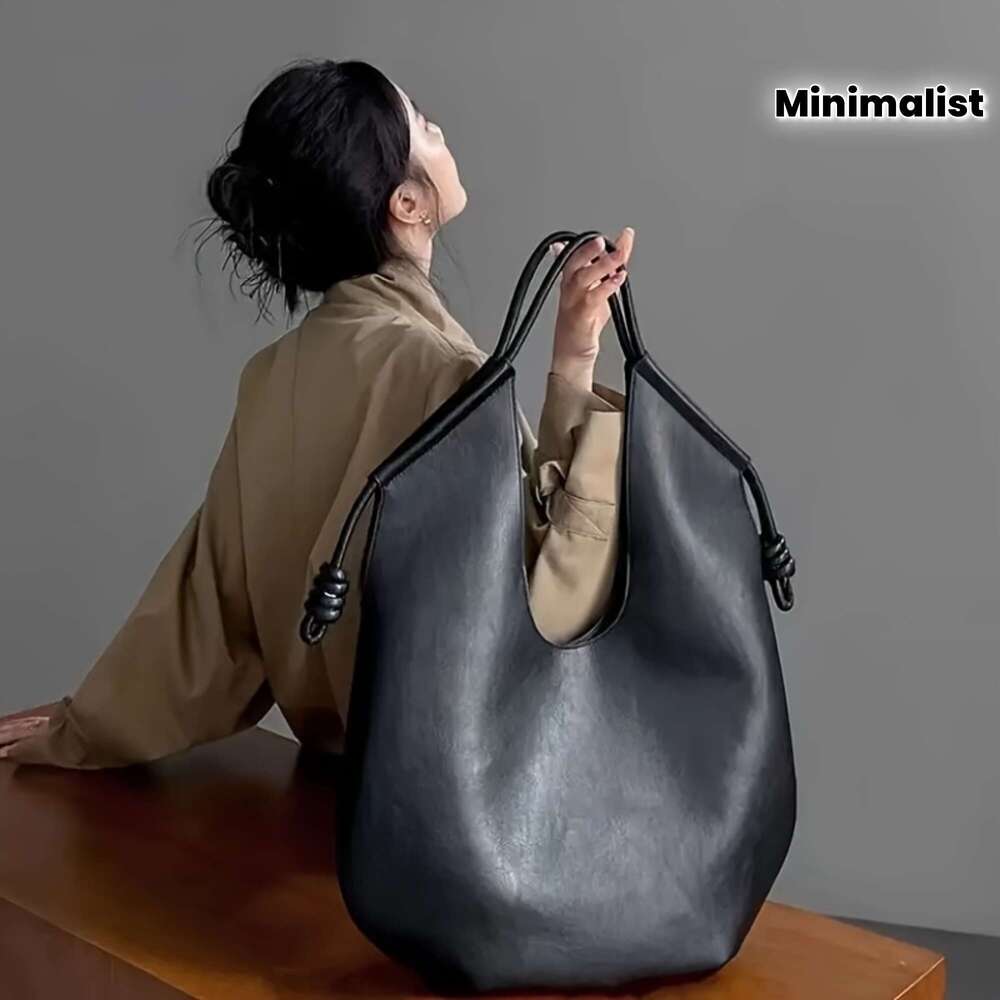 A 2025 Minimalist Style Handbag Women, Imitation Shoulder Bag With Snap Closure, Large Capacity, Suitable For Work And Leisure Use, Polyester Lining, 