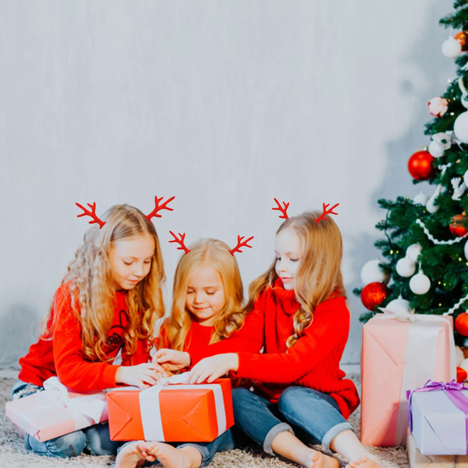 Christmas Reindeer Clips 100pcs Cute Reindeer Hair Barrettes Alligator Deer Horn And Ears Hair Pins For Christmas Party Adult 251021