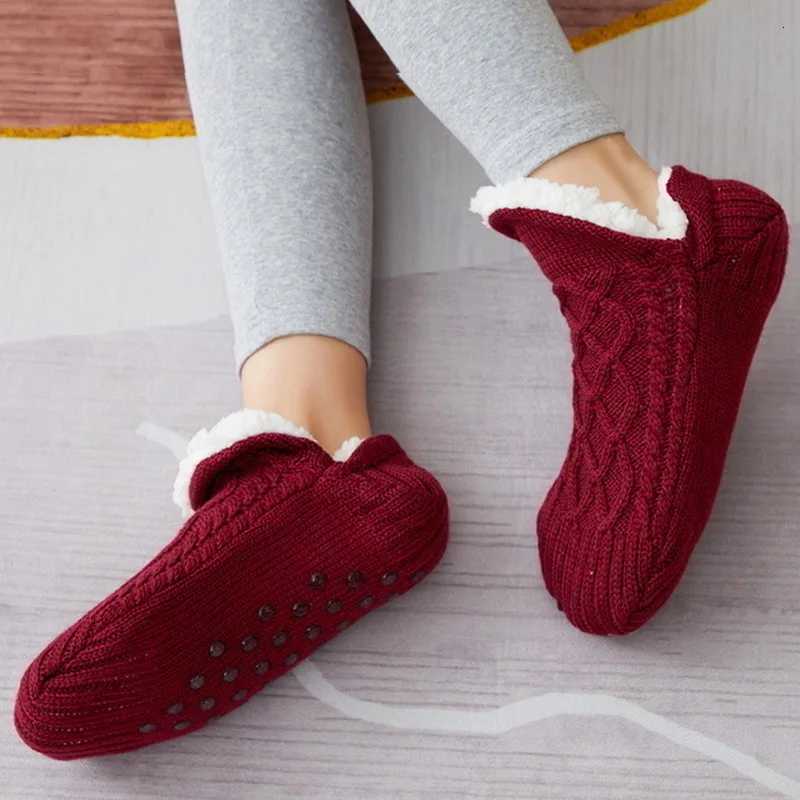 Thickened Thermal Women Mens Slipper Socks New Winter Warm Short Cotton Home Sleeping Soft Non Slip Grip Fuzzy Floor Sock Fluffy W251022 - view 6