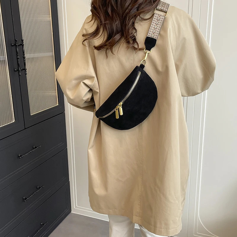 Womens Chest Bag Faux Suede Waist Fashion Fanny Pack Adjustable Strap Hip pack ner Shoulder Crossbody Bags Phone Purse 251014