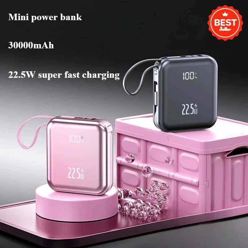 New 20000 MAh Mini Power Bank with Builtin Cable and 225W Fast Charging Battery Pack for iPhone J251114