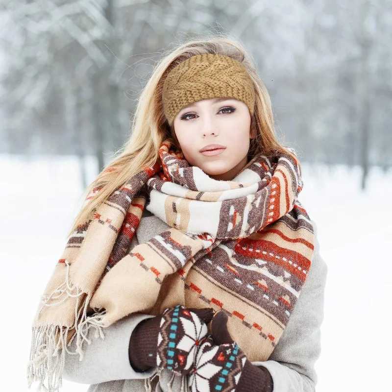 Winter Warm Knitted Headband for Women Girls Soild Color Elastic Head Turban Unisex Hairbands Headwear V251022