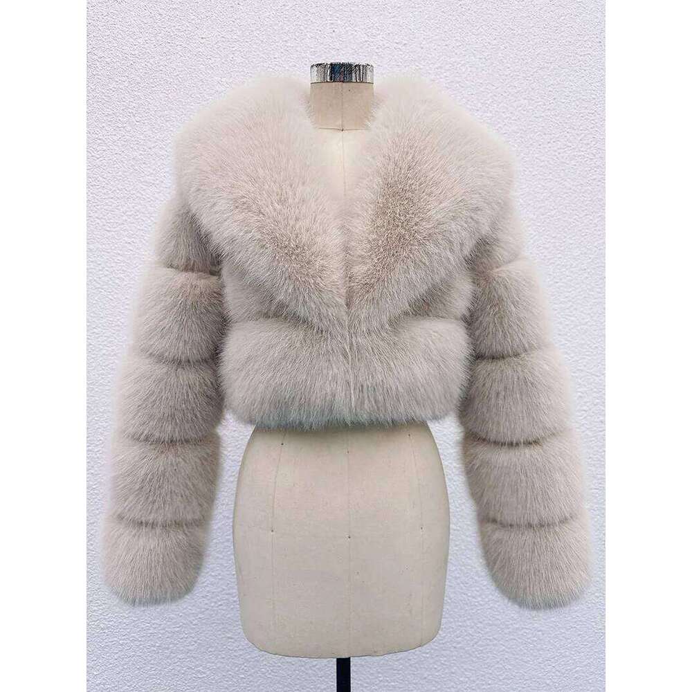 ZADORIN Big Collar Spliced Cropped Coat Woman Clothing Thicken Furry Faux Jacket Winter Fur Coats Top Mujer