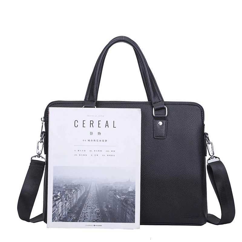 Mens business solid color PU leather large capacity handbag briefcase sac a main laptop bag bolsos para hombre sling bag W251022