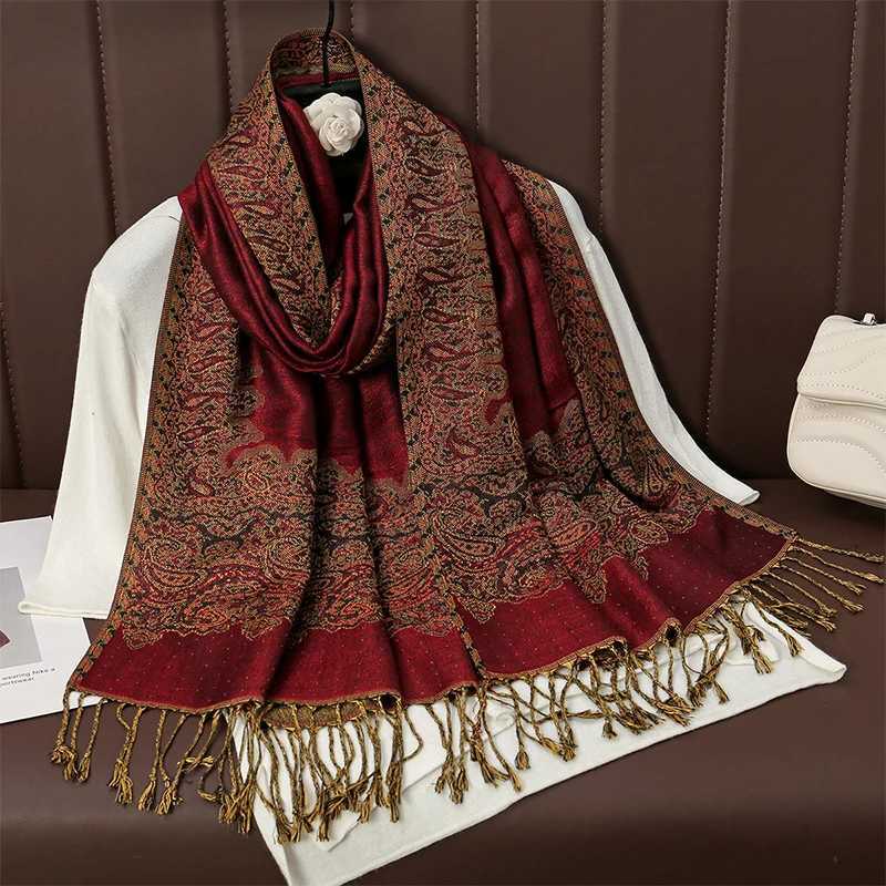 2024 Tassel Blanket Design Thick New Winter Warm Shawl Wrap Cashmere Scarf Women Neckerchief Poncho Stoles J251118