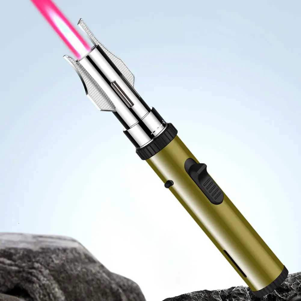 Windproof Butane Lighter JetTorches Lighter Adjustables Red Flames Inflatable Lighter for Outdoor BBQ C2510222