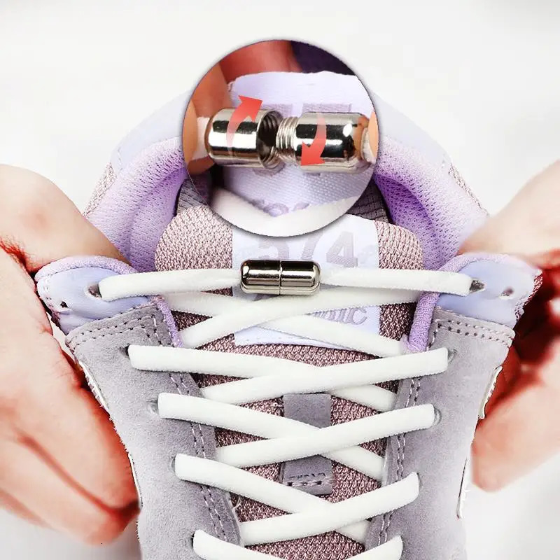 No tie Shoe laces Elastic laces Sneakers Round Shoelaces without ties Quick Shoelace for Shoes Kids Adult One Size fits All shoe251021