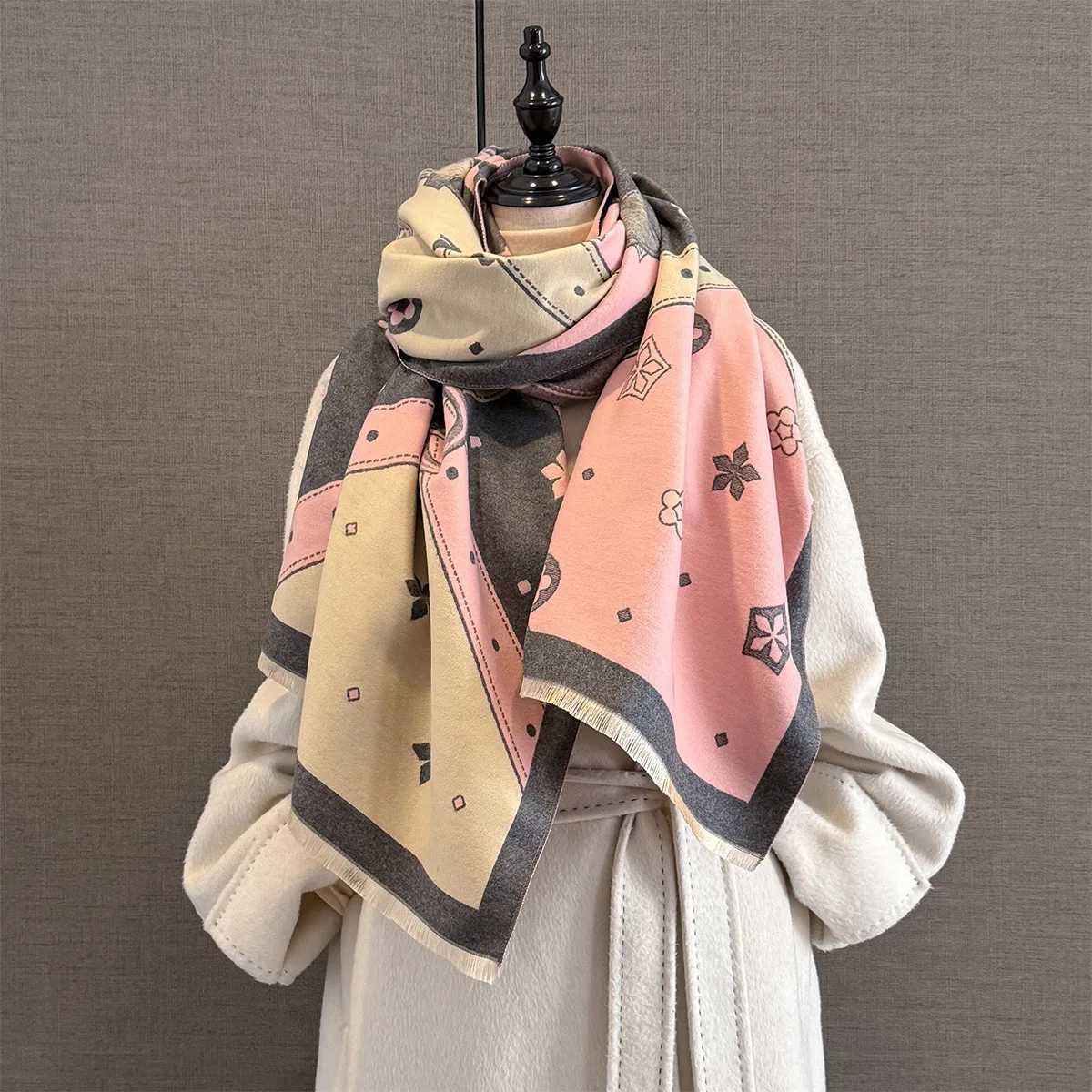 New Winter Warm Cashmere Scarf Women Luxury Print Shawl Thick Blanket Wrap Neckerchief Fashion Bufanda Echarpe Poncho J251129