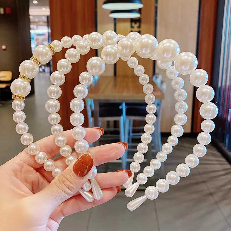 Women Vintage Elegant Full Pearls Simple Metal Hairbands Lady Sweet Hair Decorate Headband Hair Hoops Fashion Hair Accessories V251022