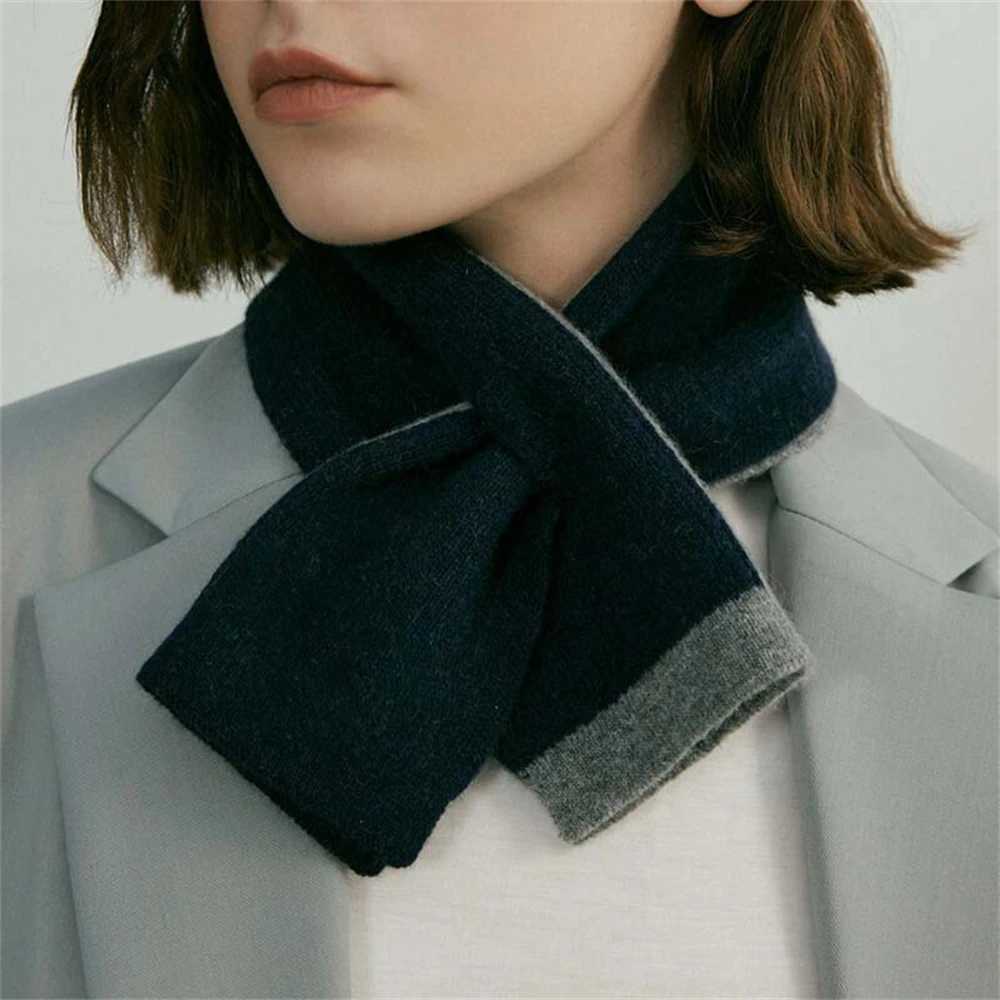 Korean Cross Knitted Scarf Womens Doublesided Neck Wraps Winter Soft Patchwork Scarves Lady Bufandas Muffler Foulard Christmas J251022