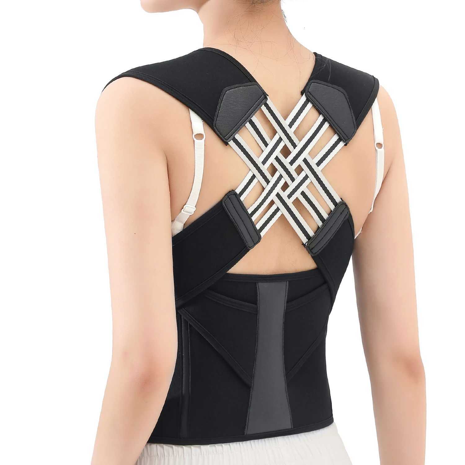 Posture Back Brace Adjustable Back Support Strap to Prevent Spinal Distortion and Hunchback Suitable for Men and Women D2510221