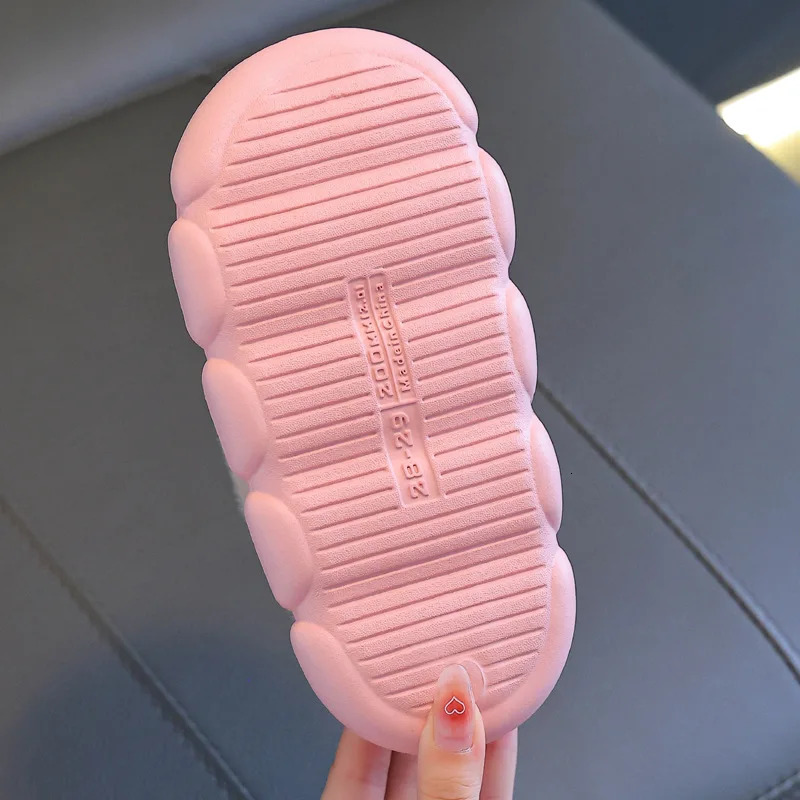 Childrens PU Leather Plush Slippers Soft Sole Nonslip Winter Warm Baby Boys Girls Indoor Home Cotton Shoes 251022