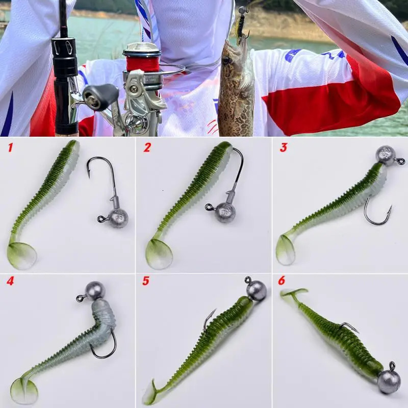 40PCS Soft Fishing Lures Kit Silicone Lure Set Artificial Bait Worm with Crank Jig Head Hooks Fishing Tackle Accessories 251021