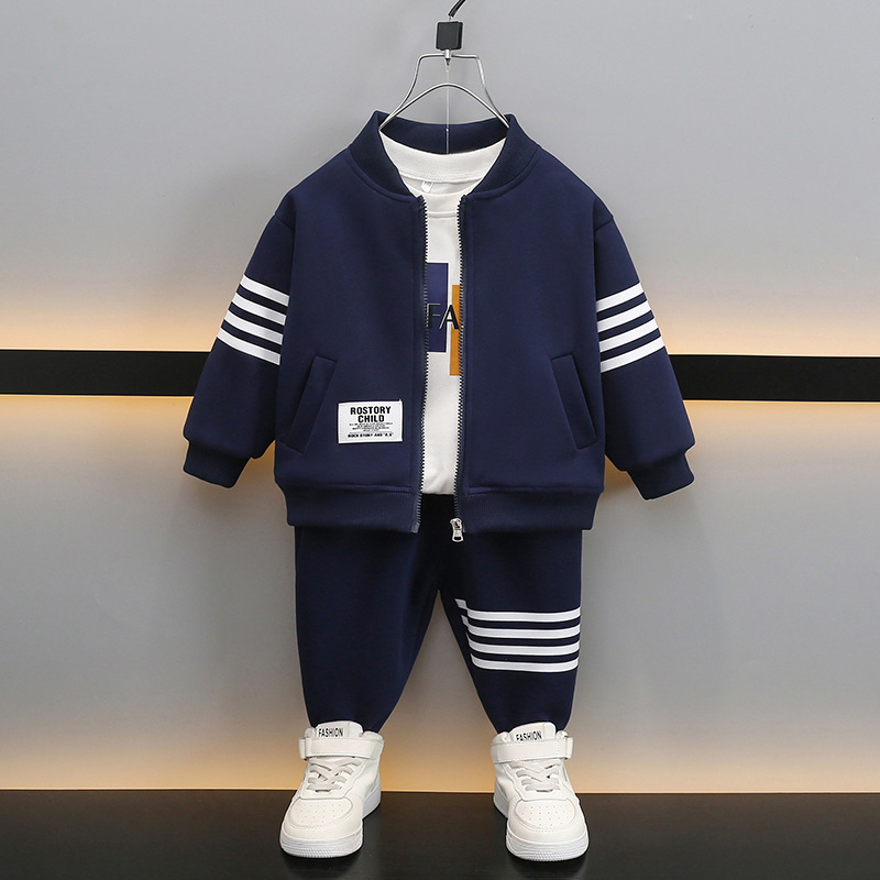 2025 Boys' Spring Sports 2-Piece Set Korean Trendy Jacket Outfit Cool Toddler Fashion Wear