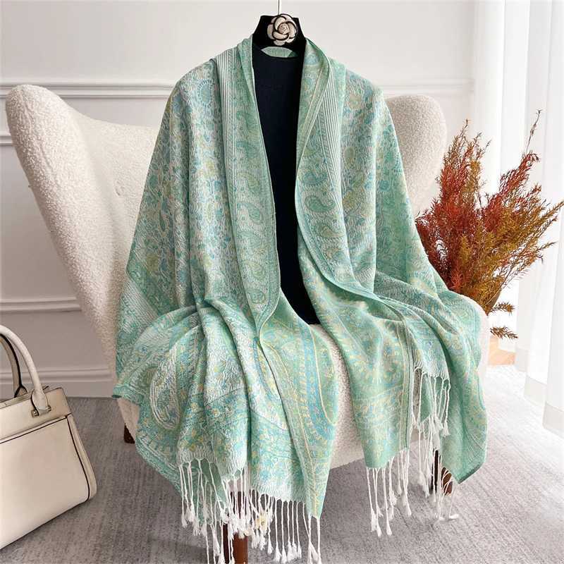 Bohemian Autumn Scarf Cashmere Women Jacquard Design Floral Female Thick Blanket Soft Bufanda Warm Shawl Poncho Stole J251129