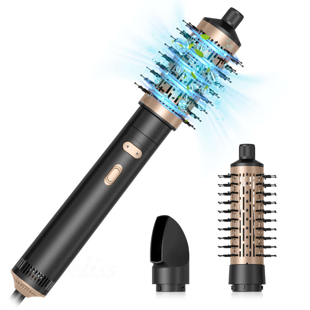 Well Known Brand Designer Rotating High Power Low Speed Wiredrawing Hot Air Brush Net Red Travel Portable Curling Iron Hair Straightener Dryer