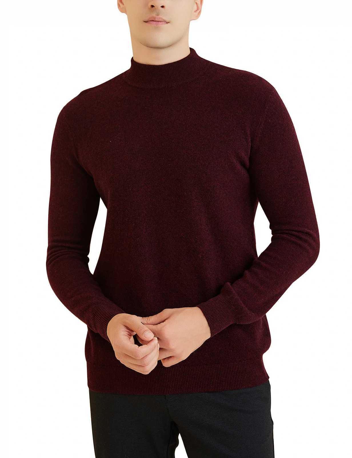 Sweater for Men 100 Merino Wool Knit Sweater Fall Winter Warm Long Sleeve Mock Neck Knit Pullovers Male Korean Luxury ClothingXJ251022