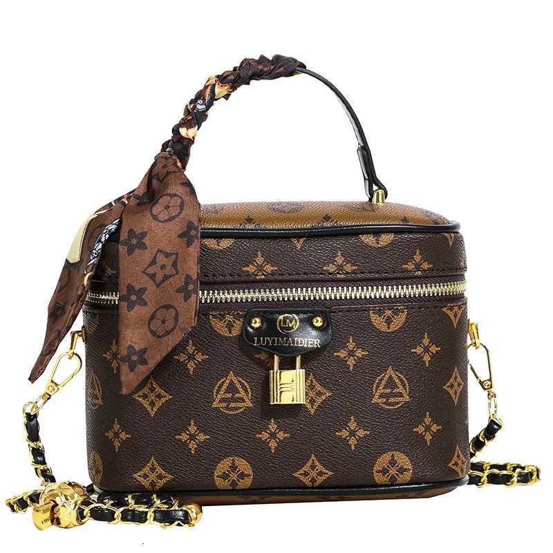 Brand Designer Womens Printed Box Bag Handbags Ladies Retro Patchwork Handbags Wild Portable Shoulder Corssbody Cosmetic BagW251022