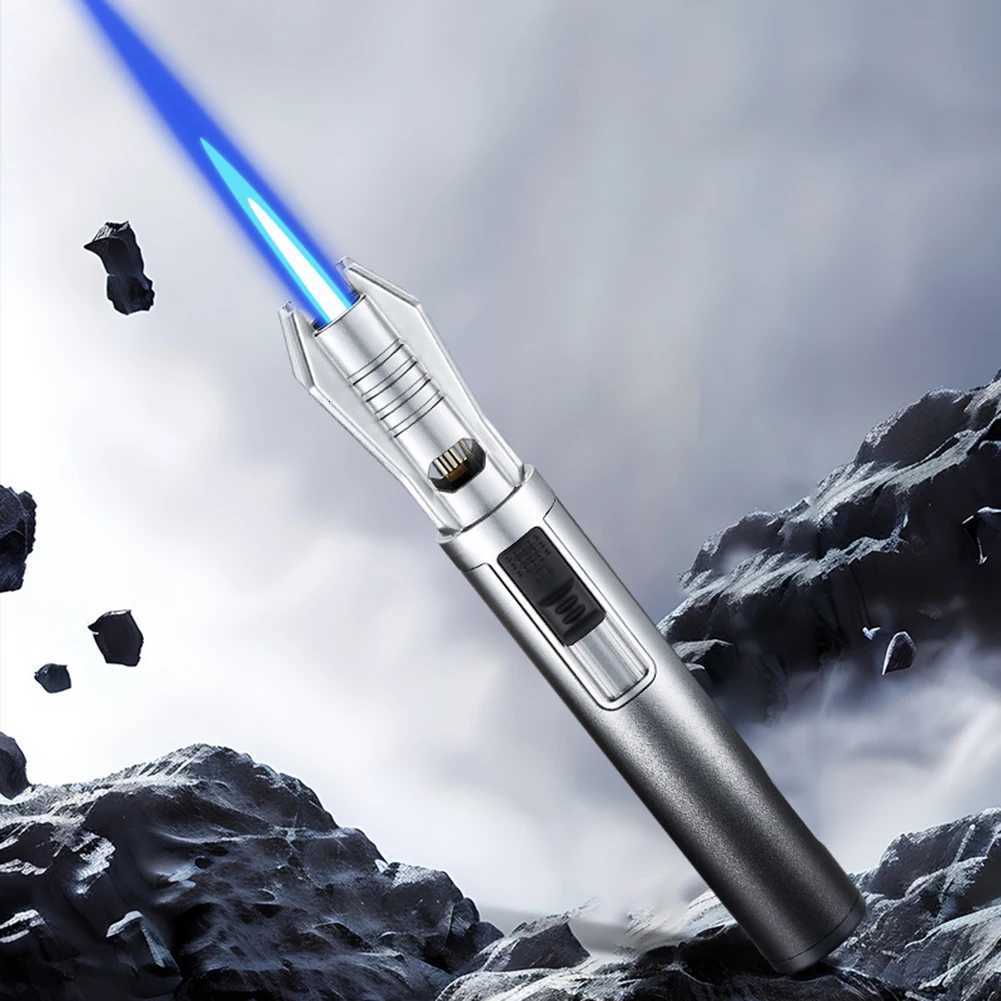Creative Compact Portable Handheld Gun Lighter Transparent Visual Gas Window Mini Torch Outdoor Lightweight Carrying C251022