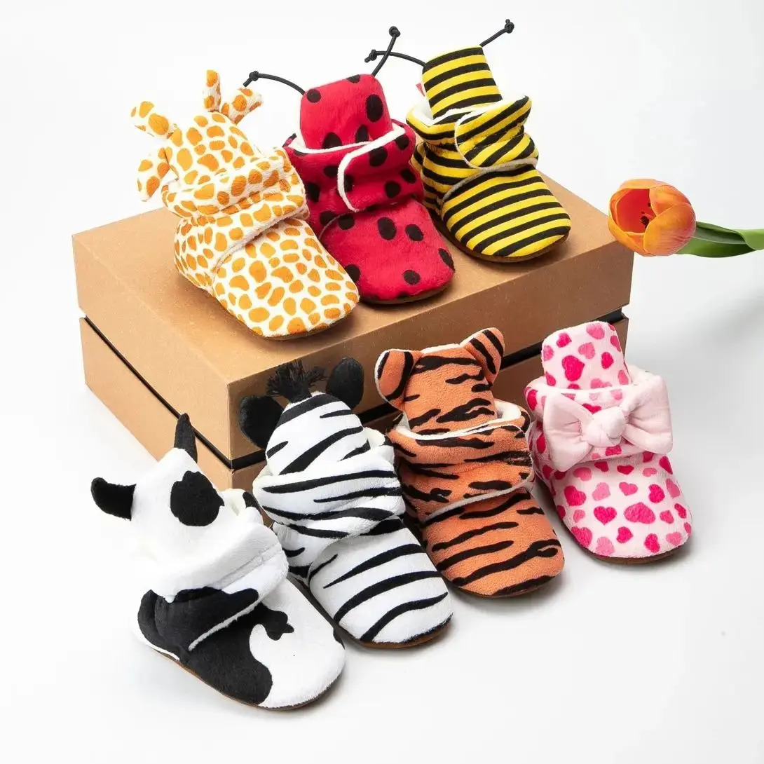 Meckior born Baby Boy Girl Soft Fleece Booties Infant Slippers Socks Shoes Toddler First Walkers Winter Ankle Crib 251022