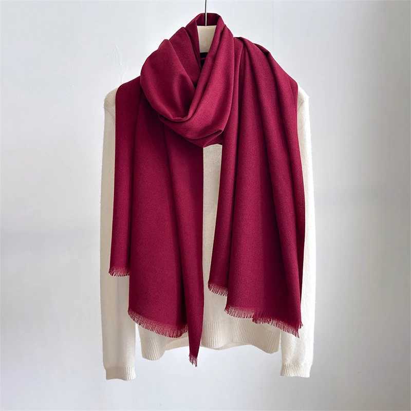 Fashion Winter Soft Warm Cashmere Scarf for Women Solid Color Wraps Shawls Bandana Foulard Lady Poncho Echarpe Stoles J251118