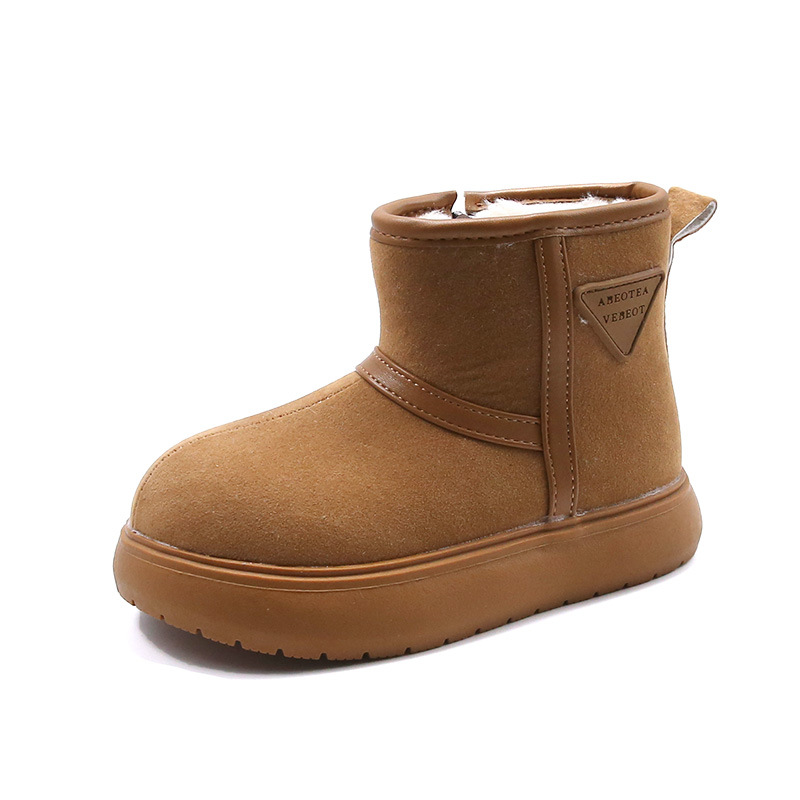 Kids Snow Boots for Girls Boys Winter Warm Plush Lining Ankle Boots for Toddler Children Fashion Kidsnest Side-zipper Cotton Shoes Sizes 26 - 36 US9C-