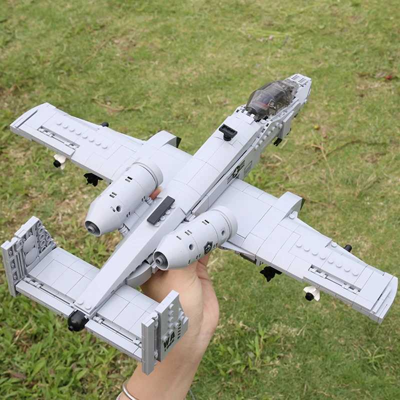 US Military A10 Fighter Building Blocks Arms Vehicle Model New Type Armored Thunderbolt II Plane Bricks Boys Toys J251022