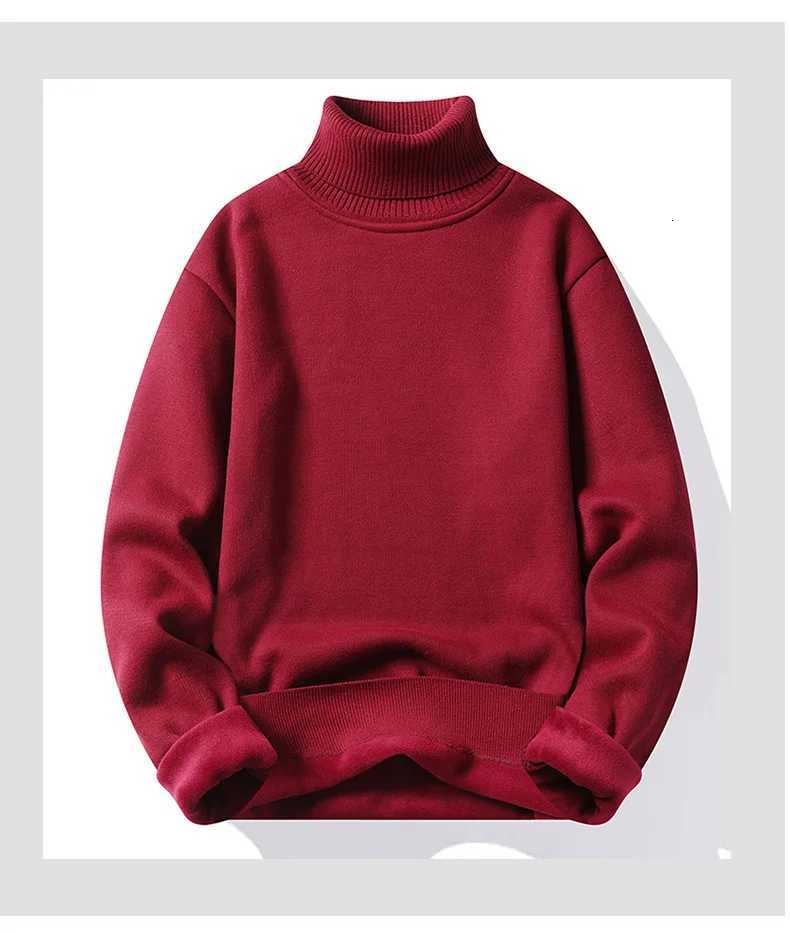 Mens Fleece Thicker Sweater Turtleneck Warm Pullover High Quality Male Slim Knitted Wool Sweaters For Winter Plus Size 4XLXJ251022