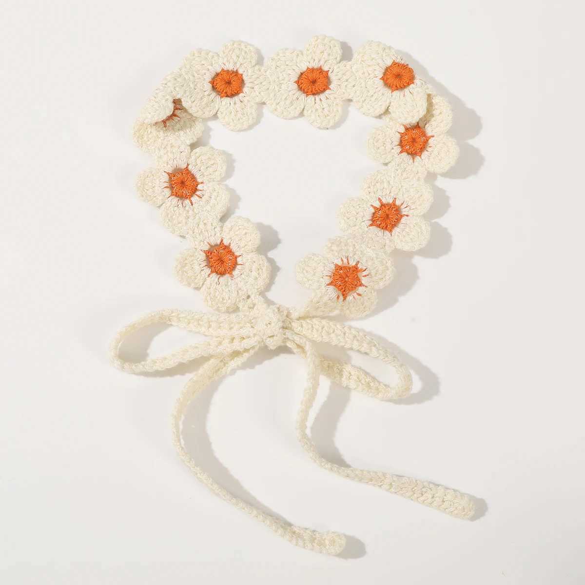 AWAYTR Colorful Flowers Turban Hairbands Knitted Flower Headband Bandage Beach Bandana Ladies Travel Hawaii Hair Accessories V251022